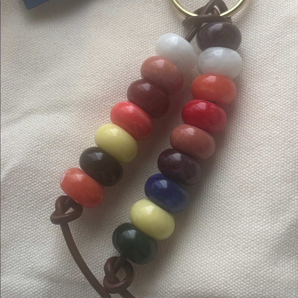 Parker Thatch Colorful Multi Beads Keychain Bag Charm Holder — Multicolor New - Picture 13 of 16